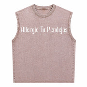 Allergic to Pendejos Latin Spanish Slang Sarcastic Vintage Washed Tank Top in Brown