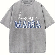 Toile Boy Mama New Mom Pregnancy Announcement Vintage Washed T-Shirt in Gray