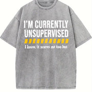 Saying Sarcastic Dad Vintage Washed T-Shirt in Gray