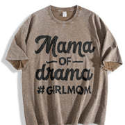 Mama of Drama Mama of Girl Vintage Washed T-Shirt in Brown