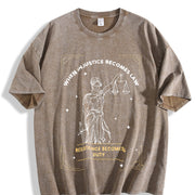 When Injustice Becomes Law Resistance Becomes Duty Vintage Washed T-Shirt in Brown