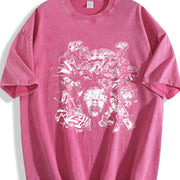 Rich Graffiti Blindfolded Black Vintage Washed T-Shirt in Red