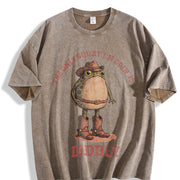 The Only Squat I'm Doin' Is Diddly Vintage Washed T-Shirt in Brown
