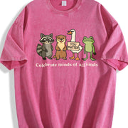 Celebrate Minds of All Kinds Neurodiversity vintage washed oversized T-shirt in Red