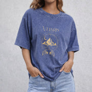 Velaris The Night Court Acotar 2 Sided vintage washed oversized T-shirt in Blue
