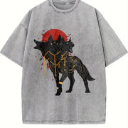 Red Moon Cerberus Sleeveless Tank Vintage Washed T-Shirt in Gray