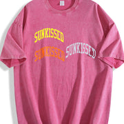 Neon Blue Sunkissed Preppy Beachy Preppy ClothesShirt Vintage Washed T-Shirt in Red