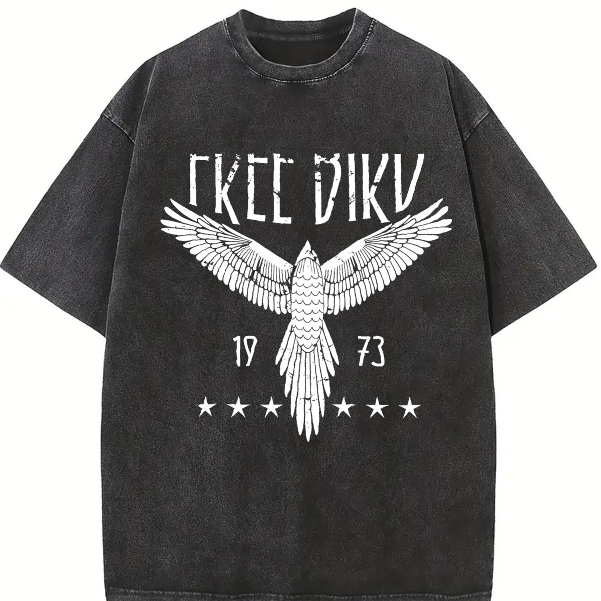 Free Bird Boho Eagle Thunderbird Retro Music Inspired For vintage washed oversized T-shirt in Black