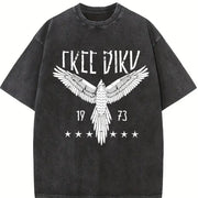 Free Bird Boho Eagle Thunderbird Retro Music Inspired For vintage washed oversized T-shirt in Black