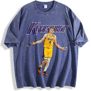 Dalton Knecht Westside Knecht 4 Basketball Los Angeles vintage washed oversized T-shirt in Blue