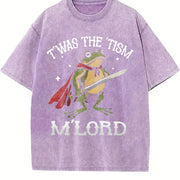 'Twas the Tism M'Lord Frog vintage washed oversized T-shirt in Purple