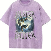 Master Baiter Retro Vintage Washed T-Shirt in Purple