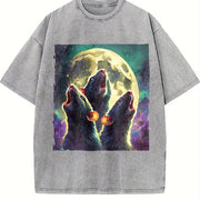 Three Rat Howling 90s Vintage Washed T-Shirt in Gray