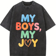 My Boys My Joy Vintage Washed T-Shirt in Black