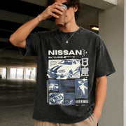 Nissan Skyline GT-R Vintage Washed T-Shirt in Black