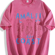 Amalfi Coast Lobster vintage washed oversized T-shirt in Red