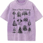 Trees of North America Vintage Washed T-Shirt in Purple