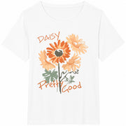 Floral & Letter Cotton T-Shirt in White