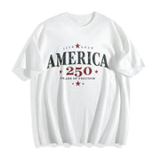 America 250th Birthday Cotton T-Shirt in White