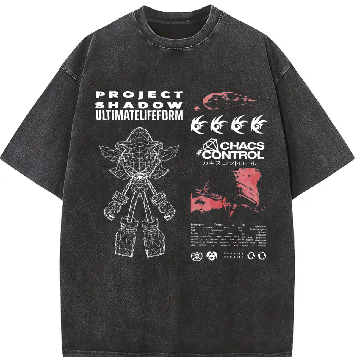 Project Shadow the Hedgehog Vintage Washed T-Shirt in Black