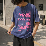 Nissan Skyline Vintage Washed T-Shirt in Blue