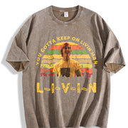 Dazed and Confused 1980s Movies TV Show Quote vintage washed oversized T-shirt in Brown