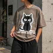 Cat Fluff Around and Find Out Vintage Washed T-Shirt in Brown