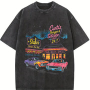 Muscle Car 90s Retro Car ® Vintage Washed T-Shirt in Black
