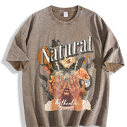 Be Natural Authentic Vintage Washed T-Shirt in Brown