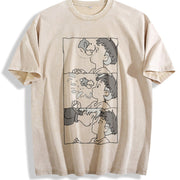 Ponyo Studio Ghibli Anime vintage washed oversized T-shirt in Beige