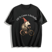 Off to Cause a Kerfuffle Cotton T-Shirt in Black
