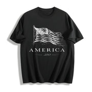 250th America Anniversary Cotton T-Shirt in Black