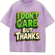I Don't Care but Thanks Vintage Washed T-Shirt in Purple