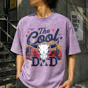 Dad the Legend Best Dad Ever Vintage Washed T-Shirt in Purple