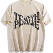 Death Peace Vintage Washed T-Shirt in Beige