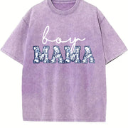 Toile Boy Mama New Mom Pregnancy Announcement Vintage Washed T-Shirt in Purple