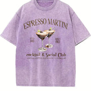 Espresso Martini Cocktail & Social Club vintage washed oversized T-shirt in Purple