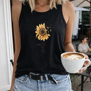 Sunflower Women's Color Cotton Tank Top in Black
