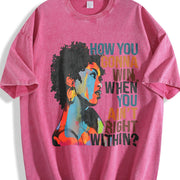 How You Gonna Win When You Ain't Right Within Vintage Washed T-Shirt in Red