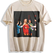 Three Glam Dolls at a Party Vintage Washed T-Shirt in Beige