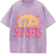 Forever Chasing Sunsets vintage washed oversized T-shirt in Purple