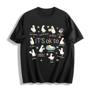 It’s Ok to Be Different Autism Goose Cotton T-Shirt in Black