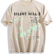 Silent Hill 2 vintage washed oversized T-shirt in Beige