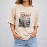 Onyx Storm Quest Squad Broccoli vintage washed oversized T-shirt in Beige