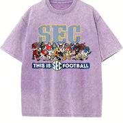 SEC Southeastern Conference - Retro College Sports vintage washed oversized T-shirt in Purple