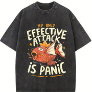 Effective Attack Is Panic vintage washed oversized T-shirt in Black