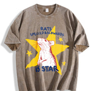 Rat Pun Meme Vintage Washed T-Shirt in Brown