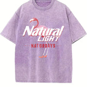 Natural Light Saturdays Vintage Washed T-Shirt in Purple