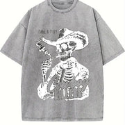 Cowboy Killers Skull Western vintage washed oversized T-shirt in Gray