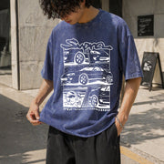 Toyota Supra 90s JDM Vintage Washed T-Shirt in Blue